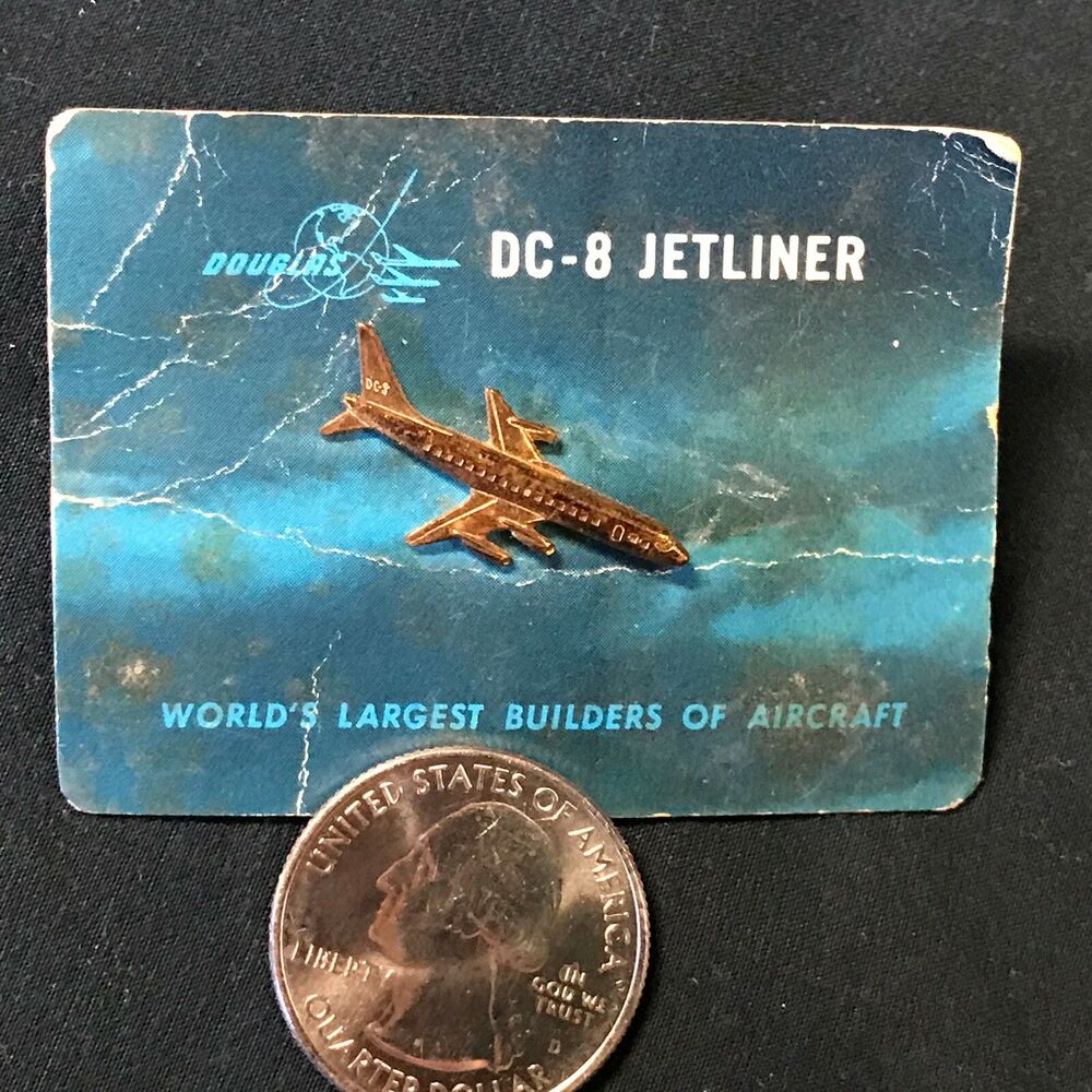 Boeing DC 8 Jetliner Lapel Pin Airplane